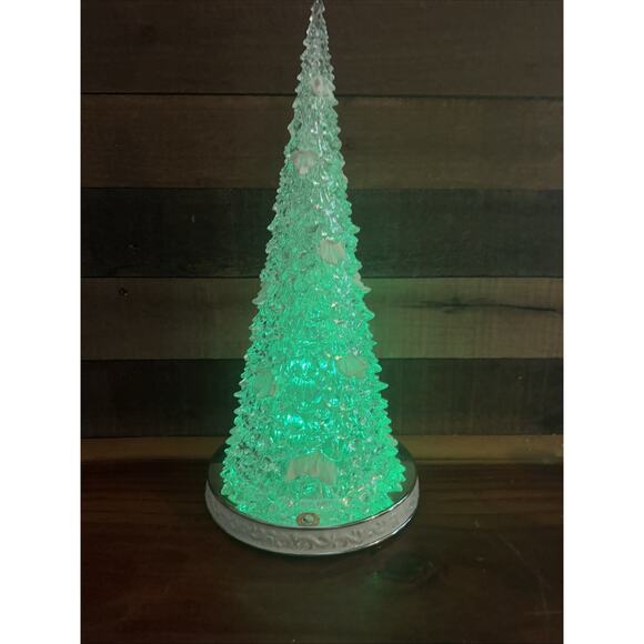 Cracker Barrel Light Up Acrylic Christmas Tree 18” Color-Changing Musical-box - Picture 5 of 8
